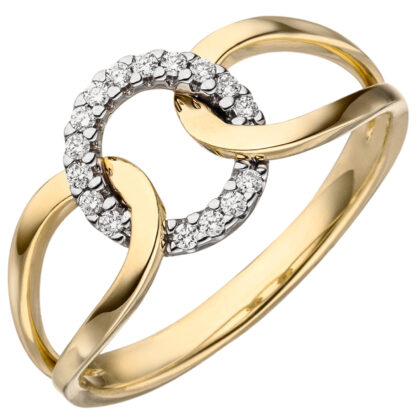 Ring 585 Gelbgold "Ring-Optik" mit Brillanten 0,11 ct.