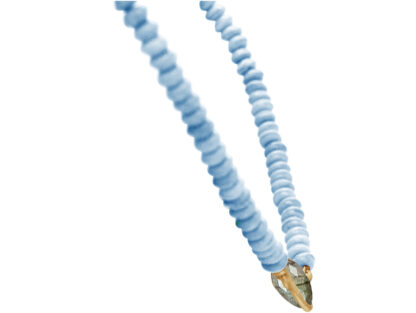 Collier 925 Silber/vergoldet mit Chalcedonen und Labradorit