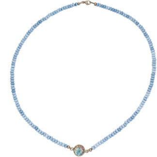 Collier 925 Silber mit Chalcedonen und Labradorit