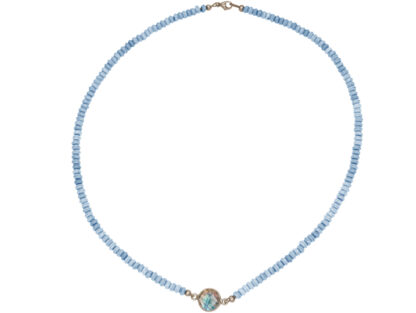 Collier 925 Silber mit Chalcedonen und Labradorit