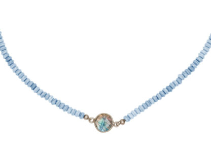 Collier 925 Silber mit Chalcedonen und Labradorit