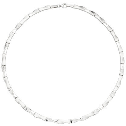 Collier 925 Silber/teilmattiert mit 154 Zirkonia weiß