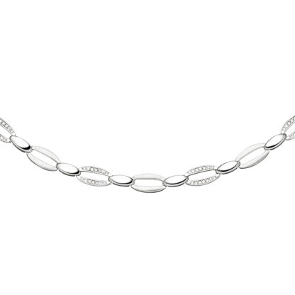 Collier Ovalform 925 Silber mit 168 Zirkonia weiß