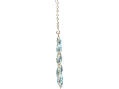 Collier 925 Silber mit 11 Aquamarinen