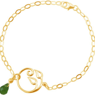 Armband "Blüte" 925 Silber/vergoldet mit Peridot Tropfen