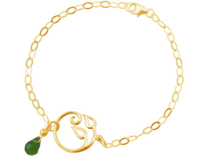 Armband "Blüte" 925 Silber/vergoldet mit Peridot Tropfen