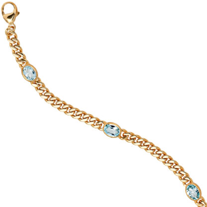 Armband 585 Gelbgold mit 4 Blautopasen