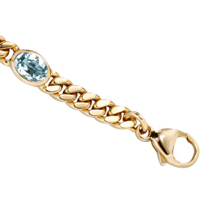 Armband 585 Gelbgold mit 4 Blautopasen