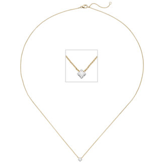 Collier 750 Gelb-/Weißgold mit Brillant 0,06 ct.