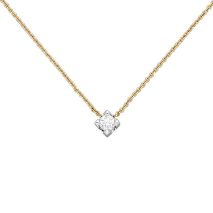 Collier 750 Gelb-/Weißgold mit Brillant 0,06 ct.