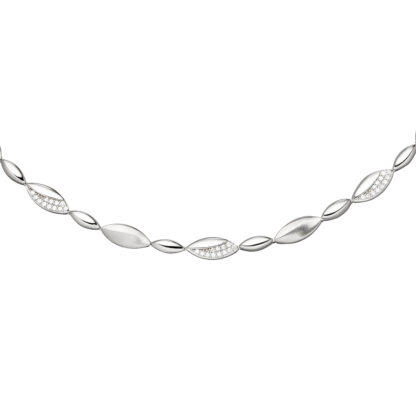 Collier 925 Silber mit 108 Zirkonia Marquise-Form