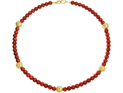 Collier mit Bernsteinen und 925 Silber/vergoldet