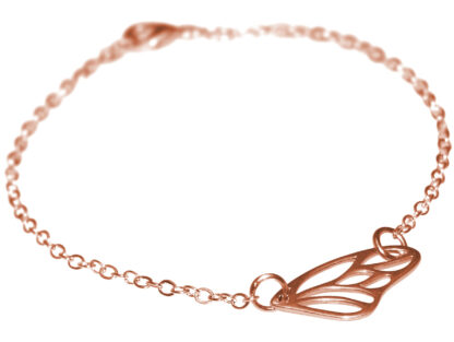 Armband 925 Silber/rosévergoldet mit "Flügel"