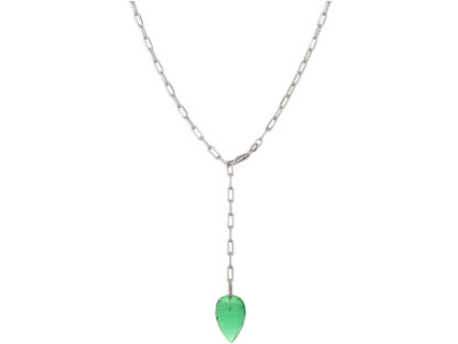 Y-Halskette 925 Silber mit Turmalin-Tropfen grün
