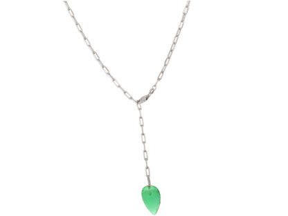 Y-Halskette 925 Silber mit Turmalin-Tropfen grün