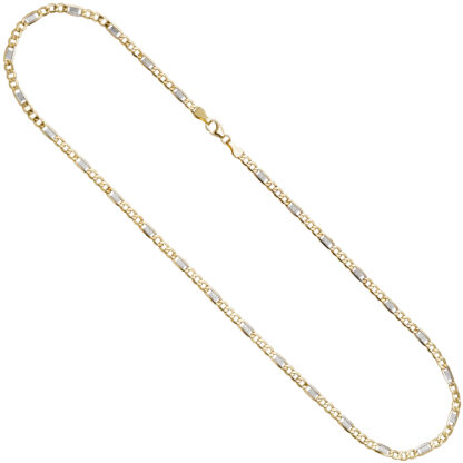 Steg-Panzer-Collier 333 Gelbgold Bicolor ca. 45 cm, ca. 3,7 mm