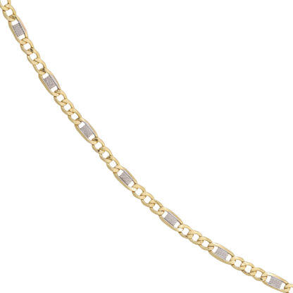 Steg-Panzer-Collier 333 Gelbgold Bicolor ca. 45 cm, ca. 3,7 mm