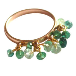 Ring vergoldet mit Smaragden beweglich