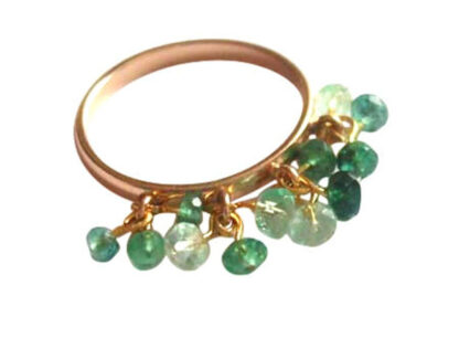 Ring vergoldet mit Smaragden beweglich