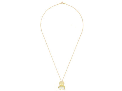 Collier 925 Silber/vergoldet mit 2 Citrinen