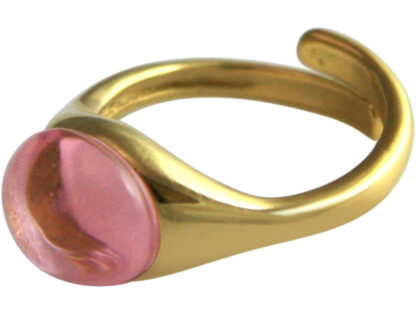 Ring 925 Silber/vergoldet mit Rosenquarz