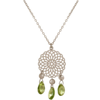 Collier "Mandala Sunshine" 925 Silber mit 3 Peridoten