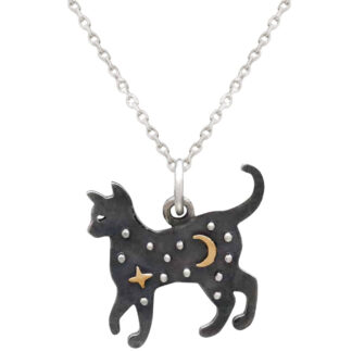 Collier "Moonlight-Cat" 925 Silber/teilvergoldet