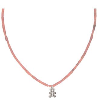 Collier “Gummibärchen” 925 Silber mit Achaten rosa