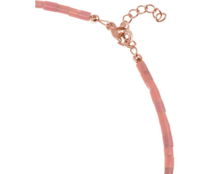 Collier "Gummibärchen" 925 Silber/rosévergoldet mit Achaten rosa