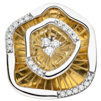 Anhänger 585 Gelbgold Bicolor mit 23 Brillanten 0,15 ct.