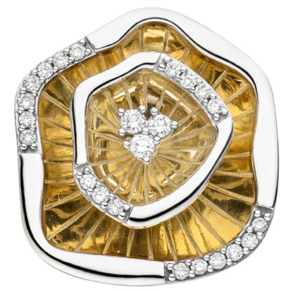 Anhänger 585 Gelbgold Bicolor mit 23 Brillanten 0,15 ct.