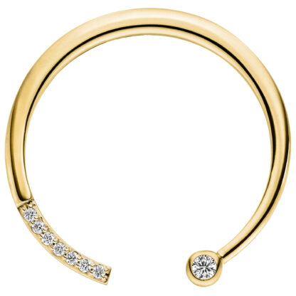 Anhänger 585 Gelbgold mit 8 Brillanten 0,12 ct. Kreisform offen