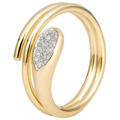 Ring 585 Gelbgold mit 16 Brillanten 0,094 ct.