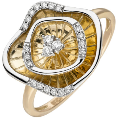 Ring 585 Gelbgold mit 23 Brillanten 0,15 ct.