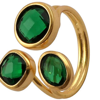 Ring 925 Silber/vergoldet mit 3 Turmalinen grün