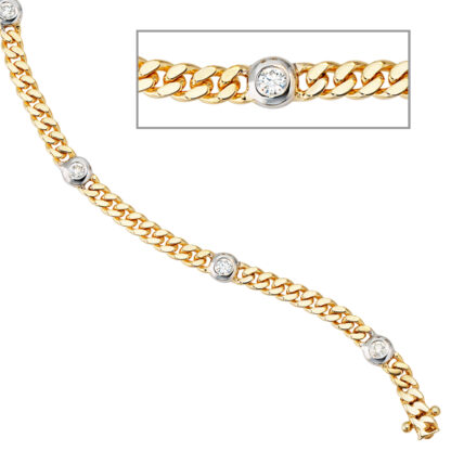 Armband 585 Gelb-/Weißgold mit Brillanten 0,60 ct.