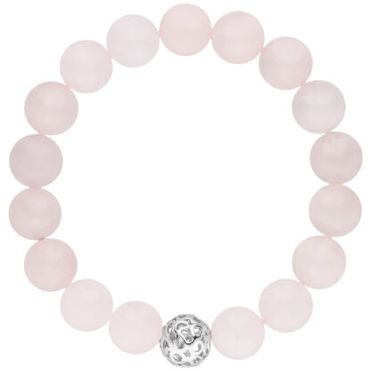 Armband mit Rosenquarzen und Schmuckkugel 925 Silber – Bild 3