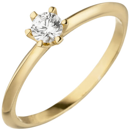 Solitär-Ring 585 Gelbgold mit Brillant 0,15 ct.