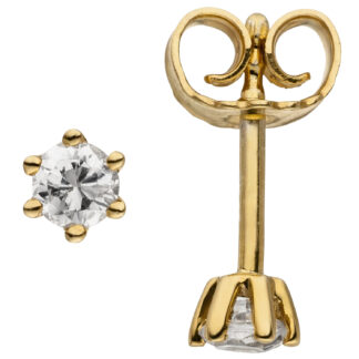 Ohrstecker Solitär 585 Gelbgold mit 2 Brillanten 0,14 ct.