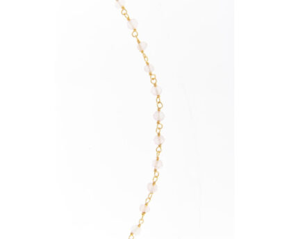 Halskette 925 Silber/vergoldet mit Rosenquarzen und Bergkristall