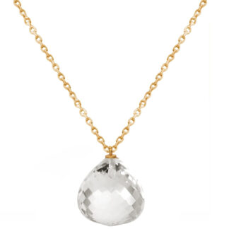 Collier 925 Silber/vergoldet mit Bergkristall