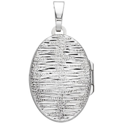 Medaillon oval 925 Silber strukturiert