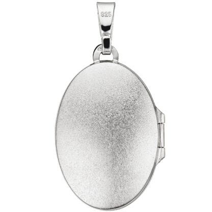 Medaillon oval 925 Silber/teilmattiert mit Dekor