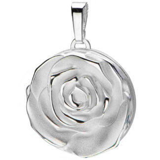 Medaillon "Rose" 925 Silber/teilmattiert