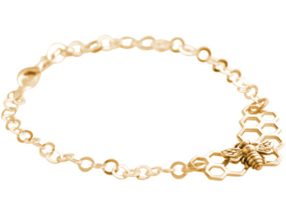 Armband “Biene mit Wabe” 925 Silber/vergoldet