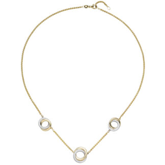 Collier/Zopfkette 585 Gelb-/Weißgold mit Brillanten 0,39 ct.