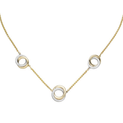 Collier/Zopfkette 585 Gelb-/Weißgold mit Brillanten 0,39 ct.