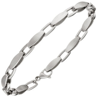 Armband 950 Platin/teilmatt 19,5 cm oval