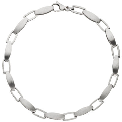 Armband 950 Platin/teilmatt 19,5 cm oval