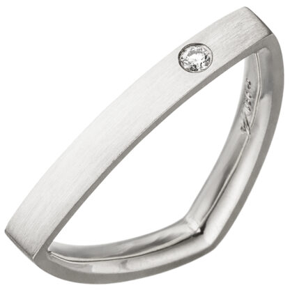 Ring "Dreieck" 950 Platin mit Brillant